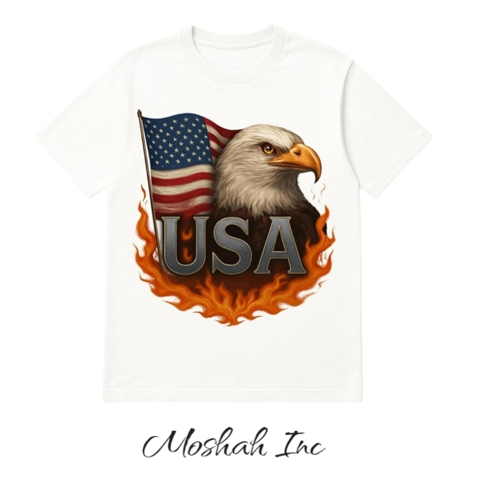 American Apparel Fireborn Eagle Tshirt White Size XL